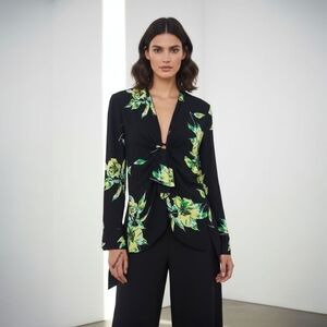 Proenza Schouler 100% Silk Floral Tie-Front Blouse – Resort Feminine Luxury - 4